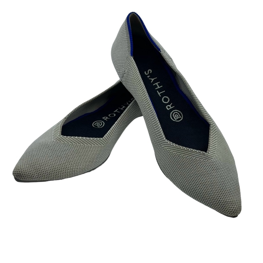 Rothy's Ballerina Flats Soft Grey Pointed Shoes Sz 8